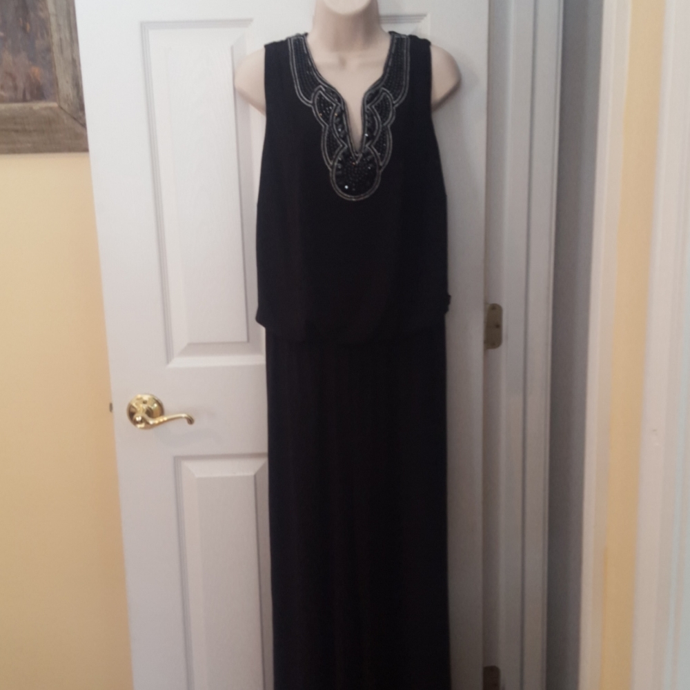 Sleeveless beaded jumpsuit